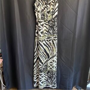 White House Black Market Black and White Patterned Maxi Dress, XS